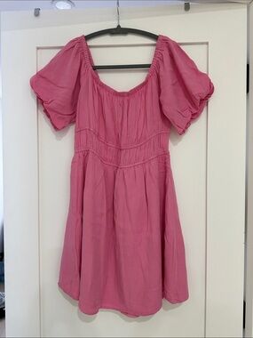 Forever 21 Pink Puff Sleeve Mini Dress